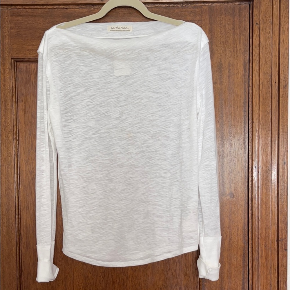 Free People Kimmi Long Sleeve Top Optic White XS